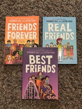 Shannon Hale & LeUyen Pham Friends Trilogy Book Set of 3, Middle School Drama